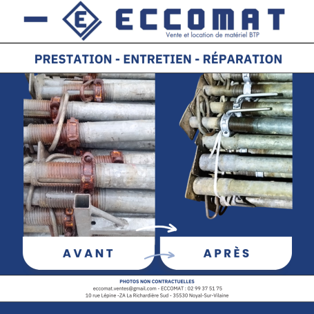 Comparaison avant et après des travaux d'entretien d'équipements.